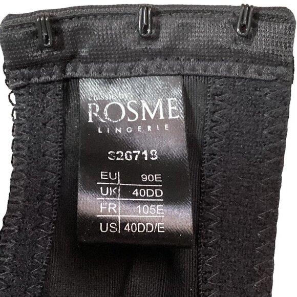 NWT Rosme Lace Balconette Bra Underwire Support Sz 40DD/E Black 44P - Picture 7 of 7